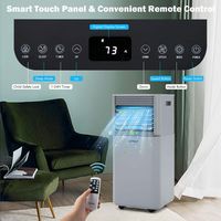 Costway 5000 BTU Portable Air Conditioner Cools up to 230 sq.ft 3-in-1 Air Cooler w/Dehumidifier ... - Back View