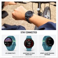 Garmin - Bounce 2 GPS Kids Smartwatch 43mm Fiber-reinforced polymer - Turquoise - (2025) - Back View