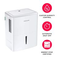 Frigidaire - 35 Pint 6.8 Quart Bucket Capacity Smart Dehumidifier - White - Back View