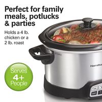 Hamilton Beach - 4 Quart Programmable Slow Cooker - Silver - Back View