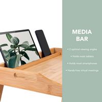 LapGear - Rossie Home Medium Bamboo Media Bed Tray - Natural Bamboo - Back View
