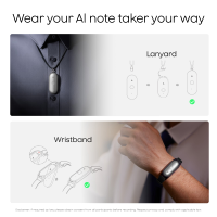 PLAUD - NotePin S Smart AI Voice/Audio Recorder - Black - Back View