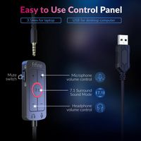 FIFINE - Gaming USB Headset with 7.1 Surround Sound for PS5/Xbox/Switch, AmpliGame H9 - Black - Back View