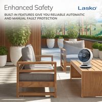 Lasko - Whirlwind Orbital Motion Air Circulator Fan with Timer and Remote Control - White - Back View