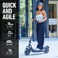 NIU - KQi 100P Foldable Electric Kick Scooter w/ 22 mi Max Range & 18 mph Max Speed - Gray - Back View