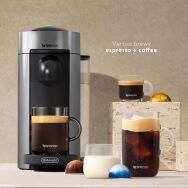 Nespresso - VertuoPlus Coffee & Espresso Single-Serve Machine and Aeroccino Milk Frother in Black... - Back View