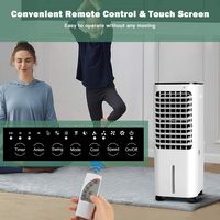 Costway 4-in-1 Portable Evaporative Air Cooler 12L Water Tank 4 Ice Boxes - White - Back View