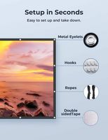 Aurzen - 120 inch Portable Projection Screen, 16:9 4K HD Wrinkle-Free Double-Sided for Indoor/Out... - Back View