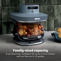 Ninja - Crispi Pro 6-in-1 Countertop Glass Air Fryer - Cyberspace - Back View