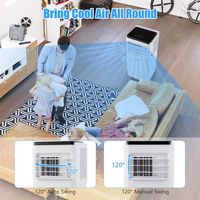 Costway 8000 BTU Portable Air Conditioner Cools up to 250 Sq.Ft with Fan & Dehumidifier 5000 BTU(... - Back View