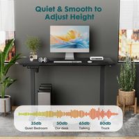 Bestier Electric Adjustable Standing Computer Office Desk with Splice Board, 2 Hooks, and Wire Ho... - Back View