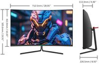 Titan-army - 31.5” Curved  Gaming Monitor, IPS 1ms 240Hz 2K QHD FreeSync 95% DCI-P3 w/ HDR400 (Di... - Back View