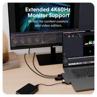 HyperDrive - Next 6 Port Universal USB-C Hub - Space Gray - Back View