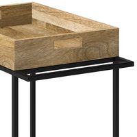 Simpli Home - Simons SOLID MANGO WOOD Industrial Contemporary 24 inch Wide Bar Cart - Natural - Back View