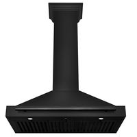 ZLINE - 36 inches - Convertible & Externally Vented - Wall Range Hood - Black stainless steel - Back View