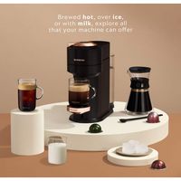 Nespresso - Vertuo Next Premium Coffee and Espresso Maker plus Aeroccino3 Milk Frother in Black -... - Back View