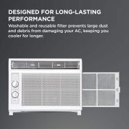 TCL - 150 Sq. Ft. 5,000 BTU Mechanical Window Air Conditioner - White - Back View