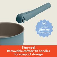 Bella - Fits-anywhere Kitchenware: 8-Piece Ceramic Nonstick Cookware Set with Removable Handles -... - Back View