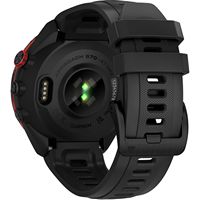 Garmin - Approach S70 GPS Smartwatch 47mm Ceramic - Black Ceramic Bezel with Black Silicone Band ... - Back View
