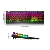 SteelSeries - Apex 7 Full Size Wired Mechanical Red Linear Switch Gaming Keyboard with Rapid Tap ... - Back View