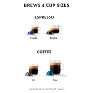 Nespresso - VertuoPlus Coffee & Espresso Single-Serve Machine, 120V - Black Matte - Back View