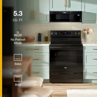 Whirlpool - 5.3 Cu. Ft. Freestanding Electric Range with No Preheat Mode - Black - Back View