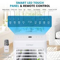 Costway 10000 BTU Portable Air Conditioner Cools up to 350 sq.ft 4-in-1 AC with Cool Fan Humidifi... - Back View