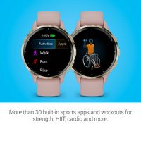 Garmin - Venu 3S GPS Smartwatch 41 mm Fiber-reinforced polymer - Stainless Steel and Dust Rose - Back View