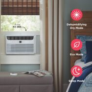Frigidaire - 115V 8,000 BTU 350 Sq. Ft. Smart Window Air Conditioner with Remote - White - Back View