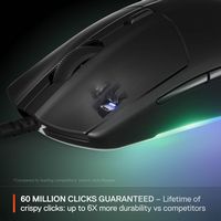 SteelSeries - Rival 3 Gen 2 Wired Optical Gaming Mouse with 3-Zone RGB - Wired - Black - Back View