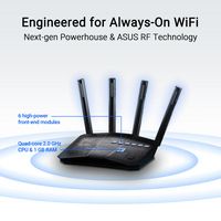 ASUS - RT-BE82U BE6500 Dual-Band Wi-Fi 7 Router - Black - Back View