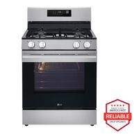 LG - 30-in Wide 6.3 Cu. Ft. Freestanding Gas True Convection Smart Range with 4 Burners, EasyClea... - Back View