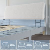 Pinmoco - Queen Size Adjustable Ergonomic Upholstered Foam Headboard - White - White - Back View