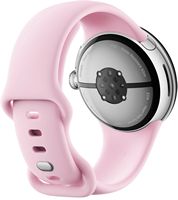 Google - Pixel Watch 3 (41mm) Smartwatch with Rose Quartz Band - LTE - Polished Silver - Back View