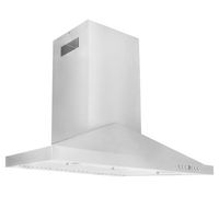 ZLINE - 36 inches - Externally Vented - Island Range Hood - Silver - Back View