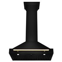 ZLINE - 30 inches - Convertible & Externally Vented - Wall Range Hood - Black stainless steel - Back View