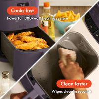 Bella - Fits-anywhere Kitchenware: 4-qt. Slim Air Fryer - Plum - Back View