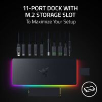 Razer - Thunderbolt 5 Dock Chroma: 11-Port Docking Station - 120Gbps Transfer - Triple 4K 144Hz o... - Back View