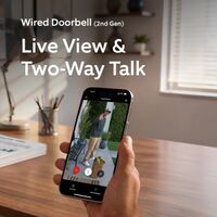 Ring - Wired Doorbell 2K (newest model), Speckled Gray + Chime (newest model) - Speckled Grey & W... - Back View