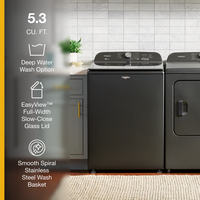 Whirlpool - 5.3 Cu. Ft. High Efficiency Top Load Washer with Deep Water Wash Option - White - Vol... - Back View