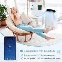 Costway 15000 BTU Portable Air Conditioner Cools up to 800 sq.ft with Remote APP Control Cool Fan... - Back View