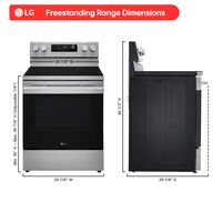 LG - 30-in Wide 6.3 Cu. Ft. Freestanding Electric Convection Smart Range with 4 Elements, Air Fry... - Back View