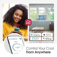 LG - 350 Sq. Ft. 8,000 BTU Smart Window Air Conditioner - White - Back View