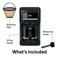 Braun - BrewSense 12-Cup Drip Coffee Maker - Black - Back View