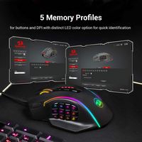 REDRAGON - M901-K-2 Wired MMO Gaming Mouse, 12400 DPI, RGB, 19 Programmable Buttons, Weight Tunin... - Back View