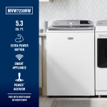 Maytag - 5.2 Cu. Ft. High Efficiency Smart Top Load Washer with Extra Power Button - White - Back View