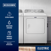 Maytag - 7.0 Cu. Ft. Electric Dryer with Extra Power Button - White - Back View