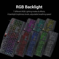 REDRAGON - S101-3 Wired Gaming Keyboard and Mouse Combo, RGB Backlit Gaming Keyboard, 3200 DPI Ga... - Back View