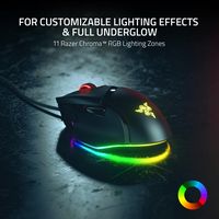 Razer - Basilisk V3 Wired Optical Gaming Mouse with Chroma RBG Lighting - Wired - Black - Back View