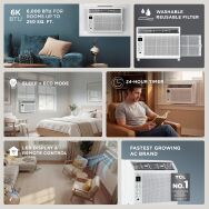 TCL - 250 Sq. Ft. 6,000 BTU Window Air Conditioner - White - Back View